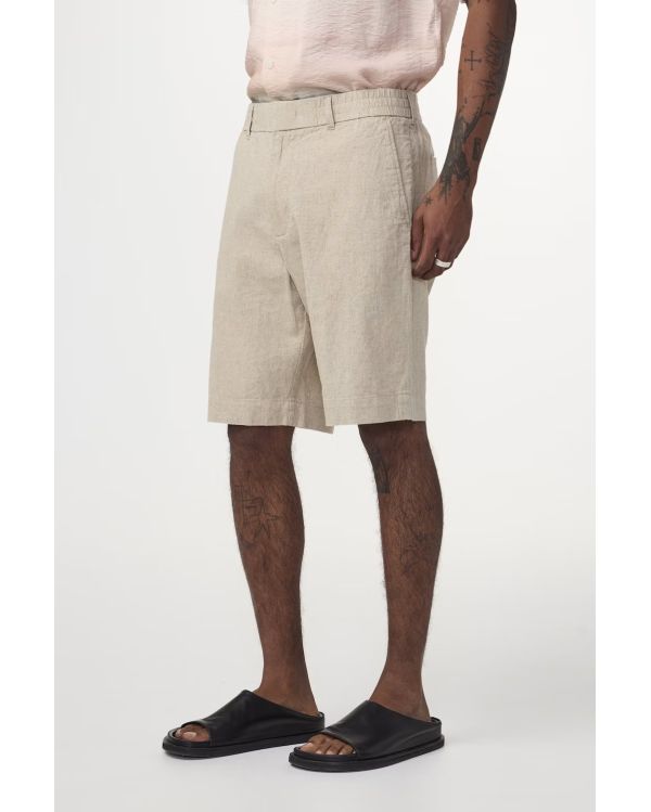 SHORT BILLIE EN LIN MÉLANGÉ OATMEAL