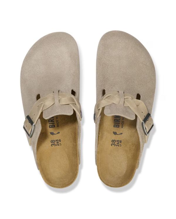MULES BOSTON BRAIDED SUÈDE LEVE TAUPE