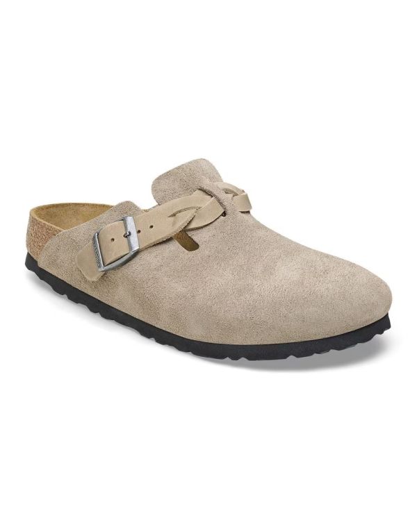 MULES BOSTON BRAIDED SUÈDE LEVE TAUPE