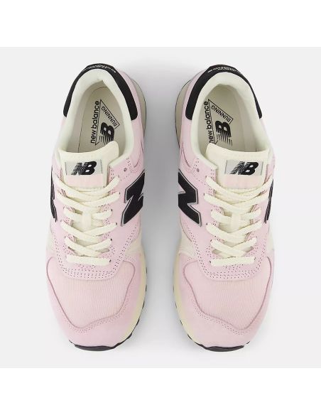 SNEAKERS U475 PINK SUGAR BLACK AND LINEN