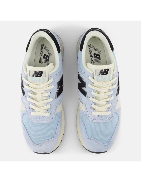 SNEAKERS U475 LIGHT CHROME BLUE BLACK AND LINEN