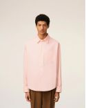 POWDER PINK SHIRT BOXY EMBOSSED