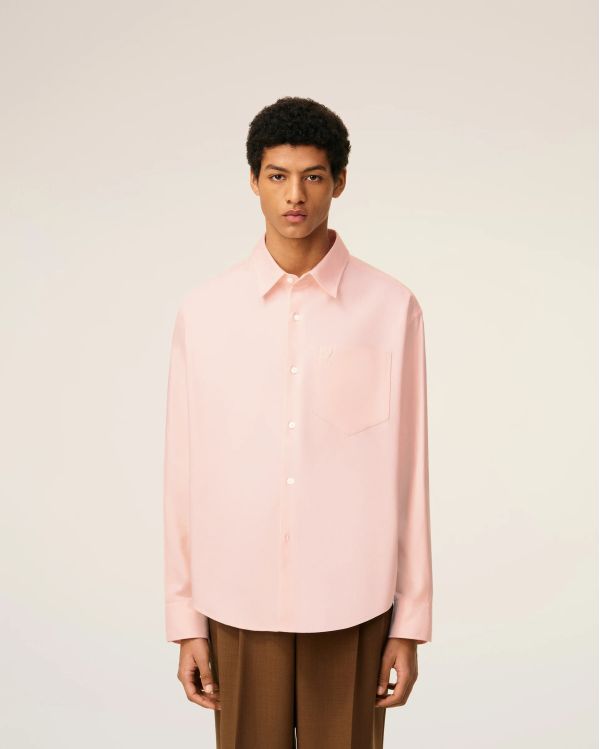 POWDER PINK SHIRT BOXY EMBOSSED