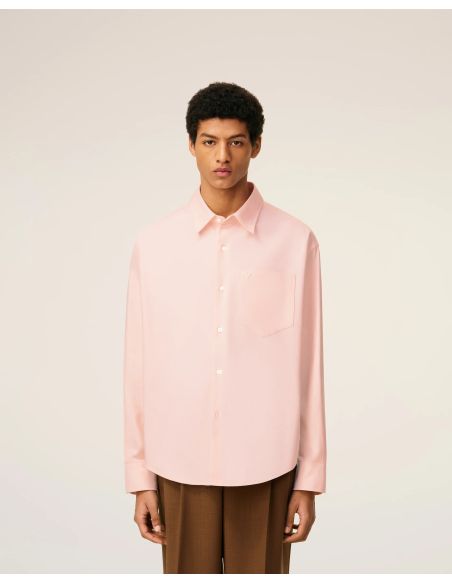 CHEMISE BOXY EMBOSSÉ ROSE POUDRE