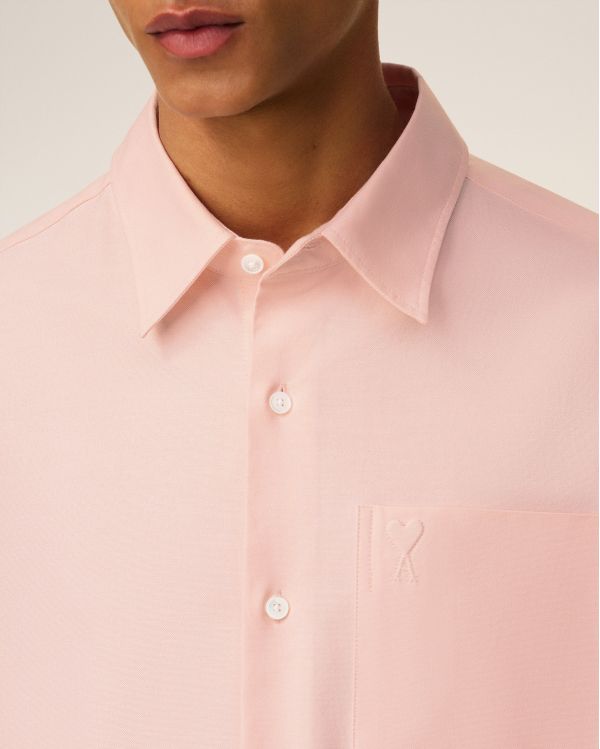 CHEMISE BOXY EMBOSSÉ ROSE POUDRE