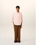 CHEMISE BOXY EMBOSSÉ ROSE POUDRE