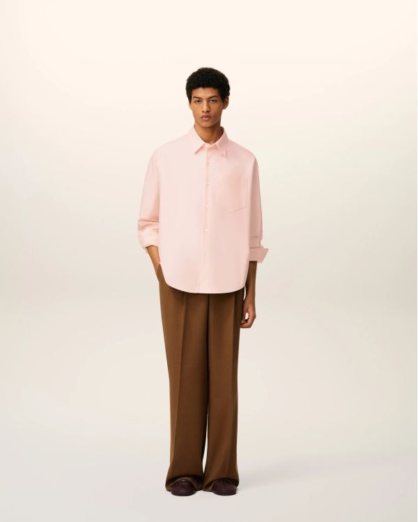 CHEMISE BOXY EMBOSSÉ ROSE POUDRE 2