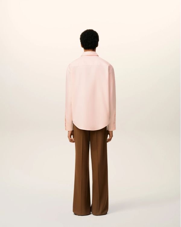 CHEMISE BOXY EMBOSSÉ ROSE POUDRE