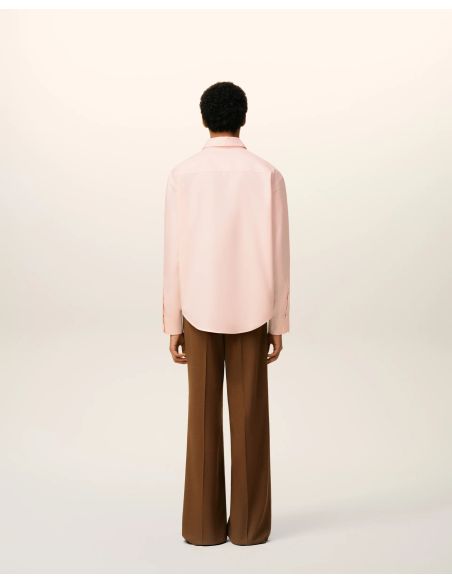 POWDER PINK SHIRT BOXY EMBOSSED