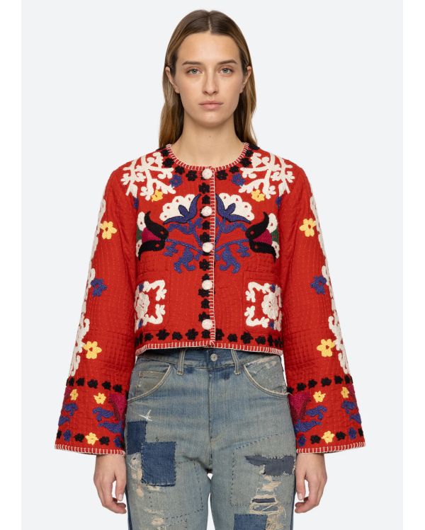 CATRINE APPLIQUE JACKET RED