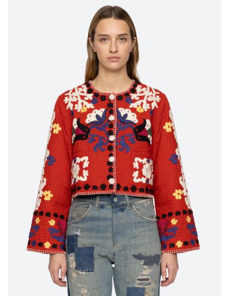 CATRINE APPLIQUE JACKET RED