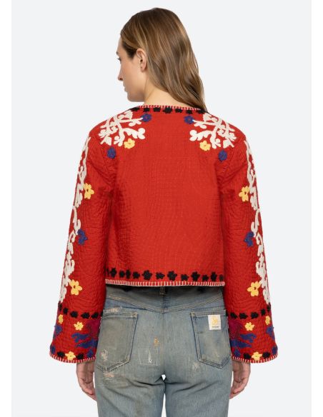 VESTE CATRINE APPLIQUE ROUGE