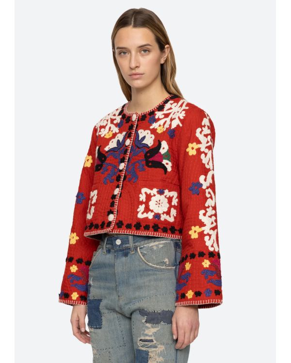 CATRINE APPLIQUE JACKET RED
