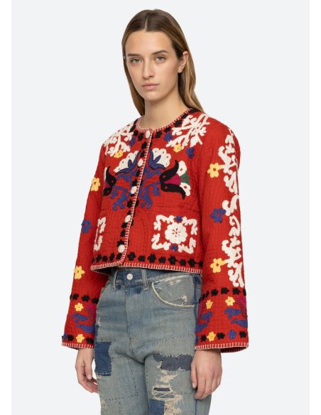 CATRINE APPLIQUE JACKET RED