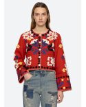 VESTE CATRINE APPLIQUE ROUGE