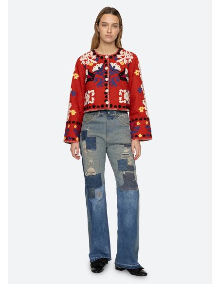 CATRINE APPLIQUE JACKET RED