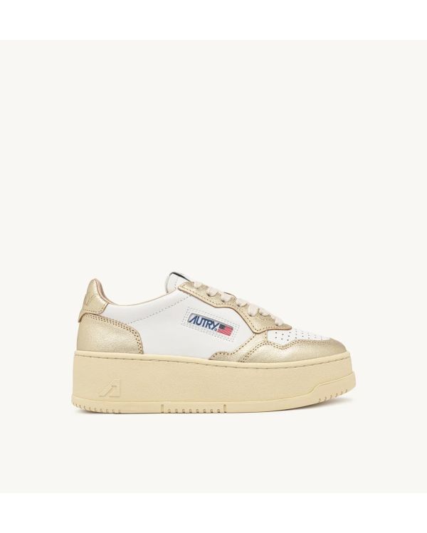 SNEAKERS MEDALIST PLATEFROM FEMME BLANC ET PLATINE METALLISE