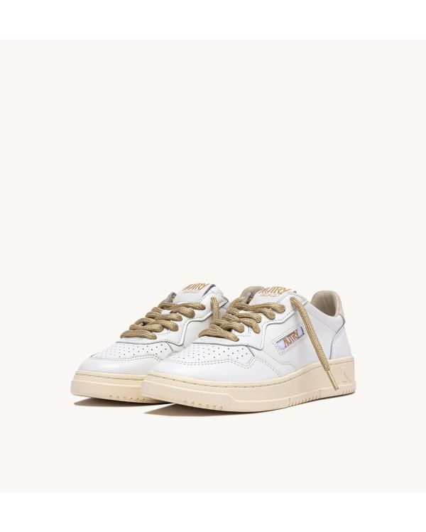 MEDALIST SNEAKERS WOMAN WHITE AND DETAILS IN GOLD LUREX 2
