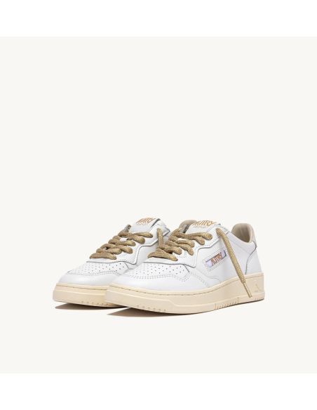 SNEAKERS MEDALIST FEMME BLANC ET DETAILS LUREX OR