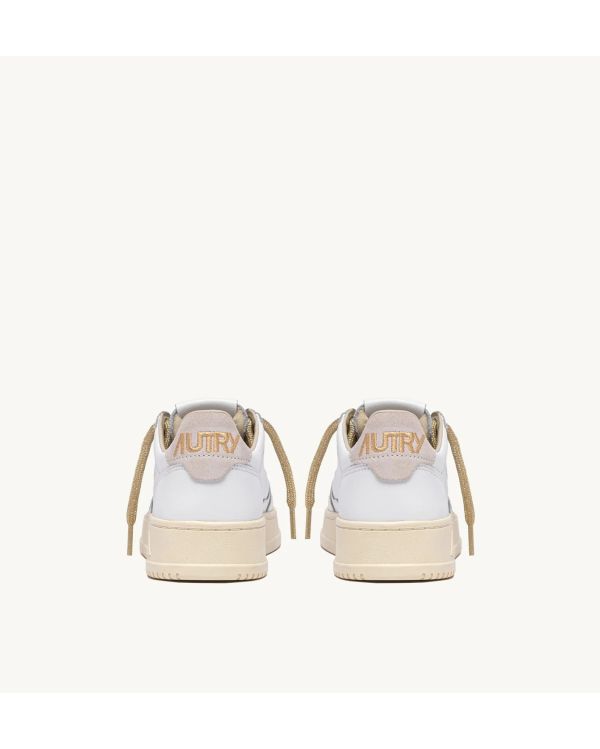 MEDALIST SNEAKERS WOMAN WHITE AND DETAILS IN GOLD LUREX