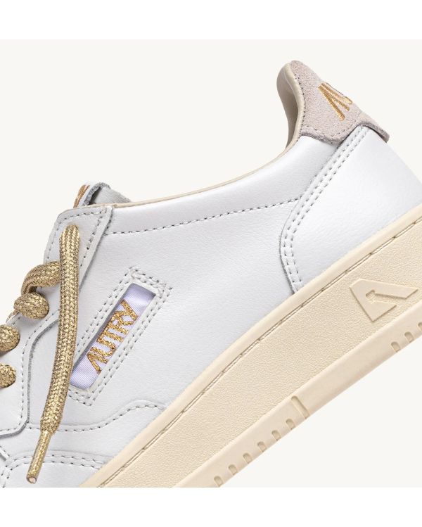 MEDALIST SNEAKERS WOMAN WHITE AND DETAILS IN GOLD LUREX