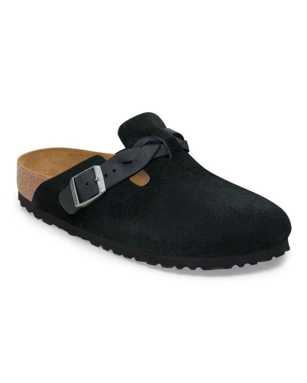 MULES BOSTON BRAIDED BLACK
