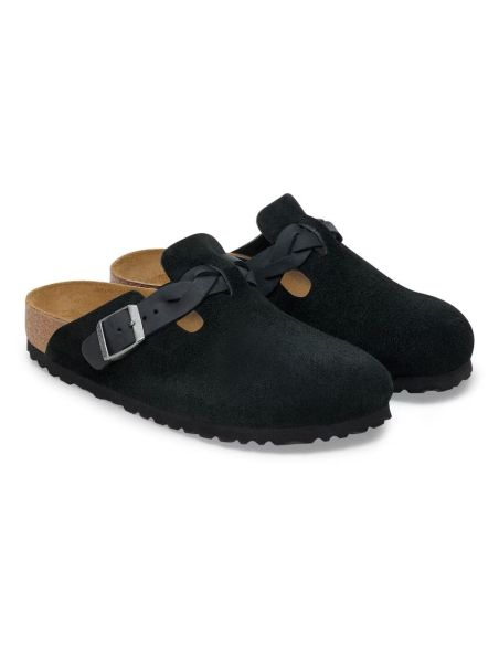 MULES BOSTON BRAIDED NOIR