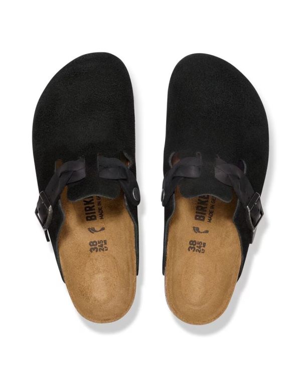 MULES BOSTON BRAIDED NOIR