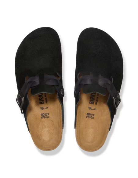 MULES BOSTON BRAIDED NOIR