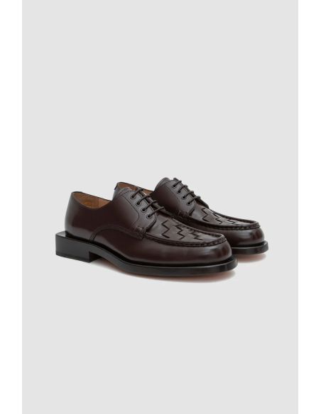 BROWN BRAIDED DERBYS