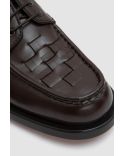 BROWN BRAIDED DERBYS
