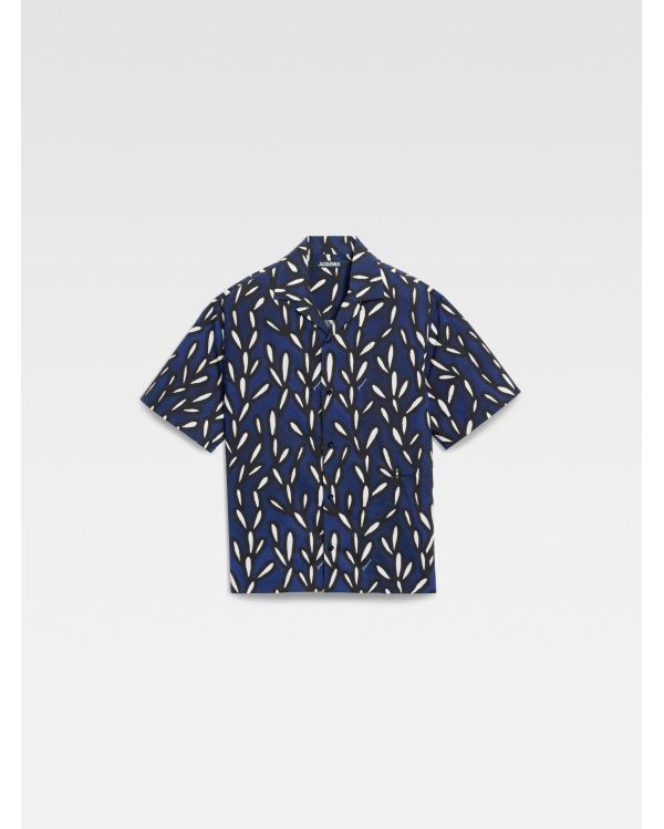 THE NAVY BLACK PRINT JEAN SHIRT
