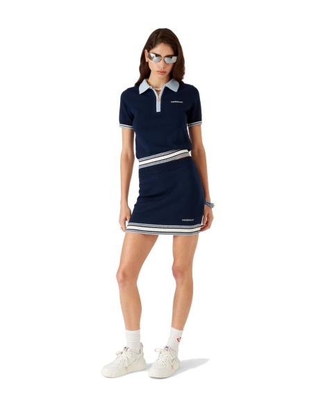 POLO DE TENNIS EN TRICOT MÉRINOS BLEU