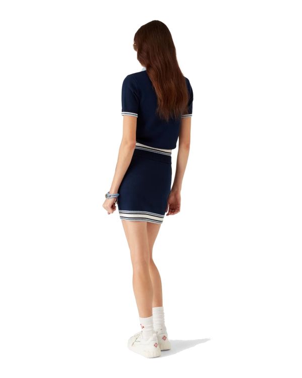 MERINO KNIT TENNIS POLO SHIRT BLUE