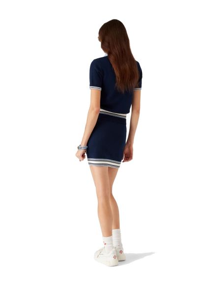 POLO DE TENNIS EN TRICOT MÉRINOS BLEU