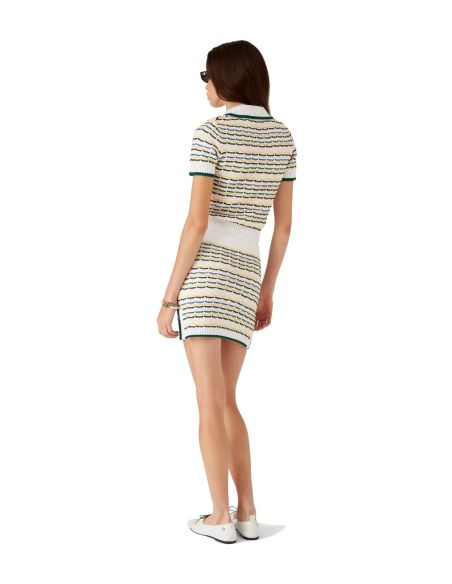 COTTON TUCK STITCH CROPPED POLO SHIRT