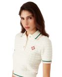 POLO EN COTON BOUCLÉ BLANC