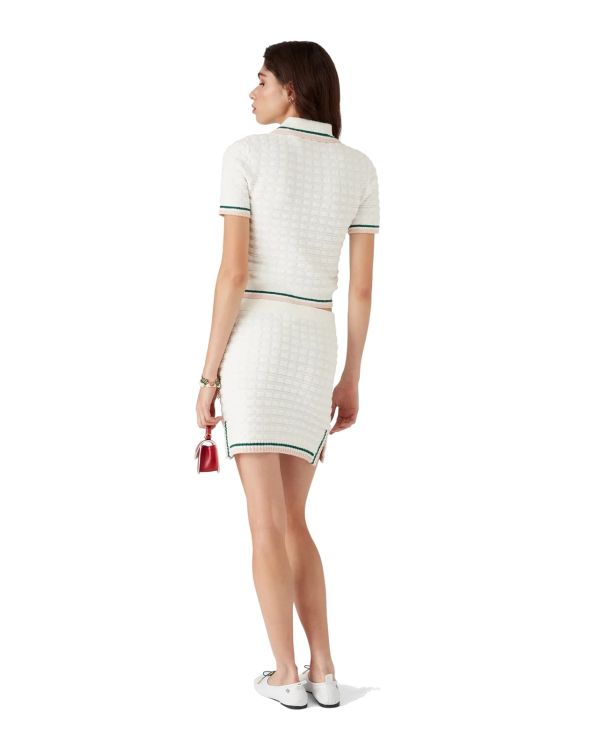 POLO EN COTON BOUCLÉ BLANC