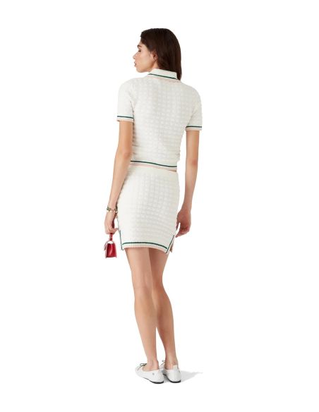 POLO EN COTON BOUCLÉ BLANC