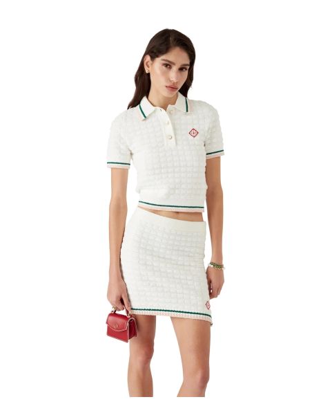 COTTON BOUCLÉ POLO SHIRT WHITE