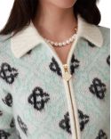 MOHAIR MONOGRAM ZIP JUMPER
