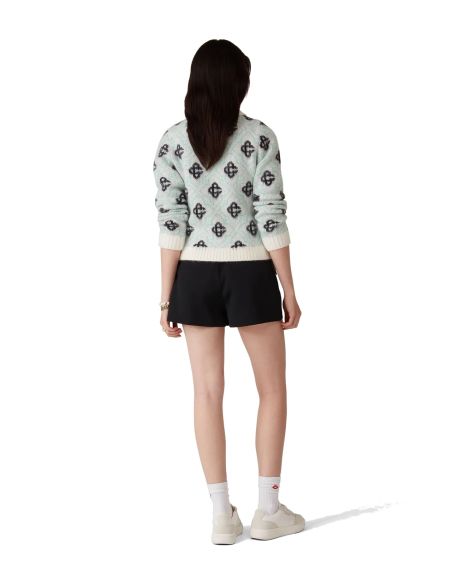 PULL ZIPPÉ MONOGRAMME EN MOHAIR