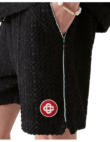 MONOGRAM JACQUARD TOWELLING SHORTS BLACK