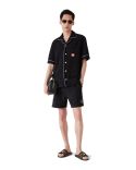 MONOGRAM JACQUARD TOWELLING SHORTS BLACK
