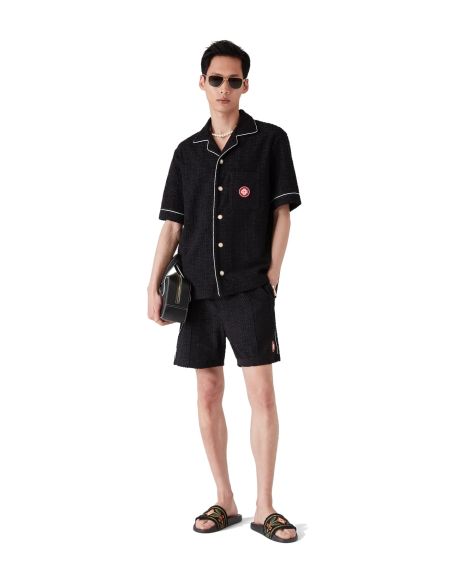 SHORT EN ÉPONGE JACQUARD MONOGRAMME NOIR