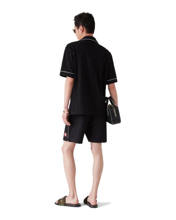 MONOGRAM JACQUARD TOWELLING SHORTS BLACK