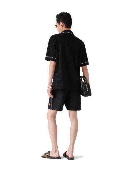 SHORT EN ÉPONGE JACQUARD MONOGRAMME NOIR