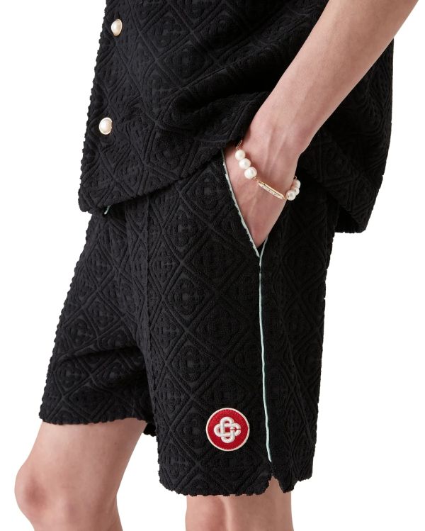 MONOGRAM JACQUARD TOWELLING SHORTS BLACK 2