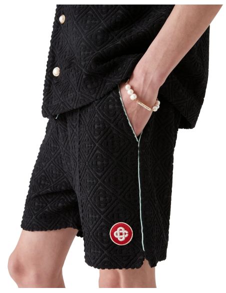 MONOGRAM JACQUARD TOWELLING SHORTS BLACK