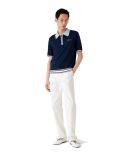 MERINO KNIT TENNIS POLO SHIRT NAVY